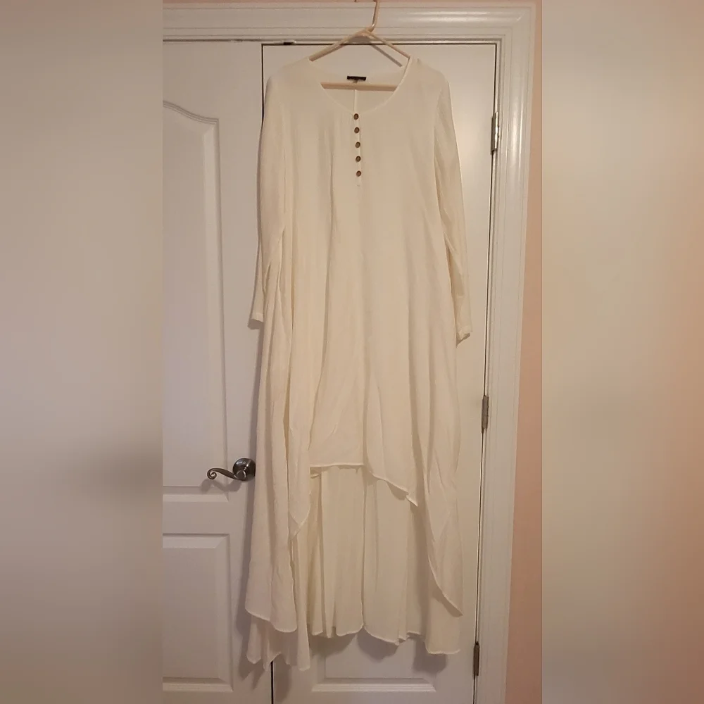 Elegant Cream Long Sleeve Dress - Picture 1 of 6